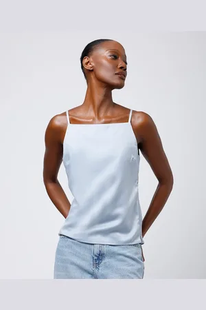 C&A Blusa feminina acetinada alça fina mindset