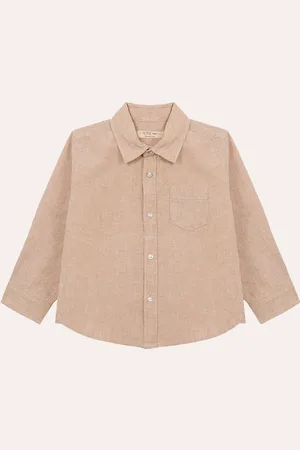 C&A Camisa com linho infantil bege