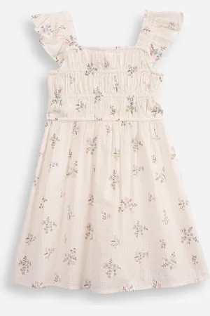 C&A Vestido infantil de algodão floral texturizado off white