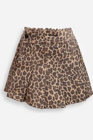 C&A Short saia plissada infantil animal print colorido