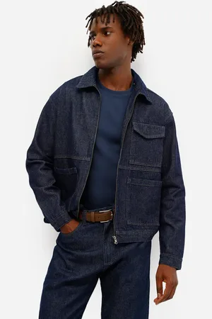 C&A Jaqueta masculina com bolsos jeans azul