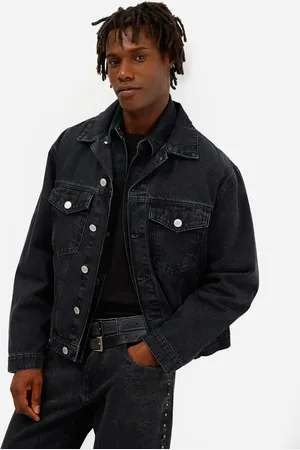 C&A Jaqueta masculina jeans preta