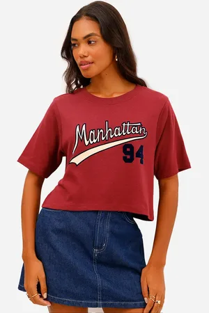 C&A Cropped feminino de algodão manhattan