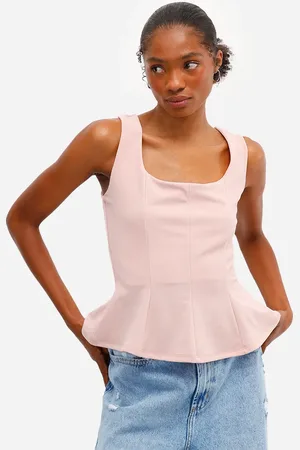 C&A Regata peplum feminina texturizada rosa