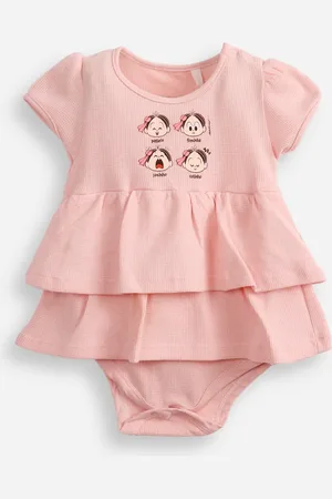 C&A Body vestido infantil manga curta turma da mônica rosa