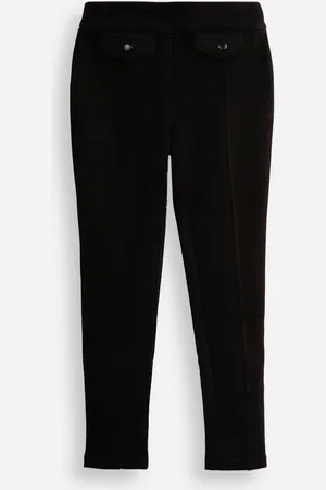 C&A Calça legging infantil de montaria com lapela preta