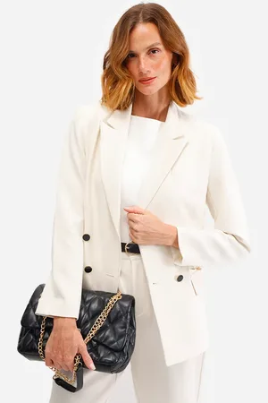 C&A Blazer feminino de alfaiataria bege