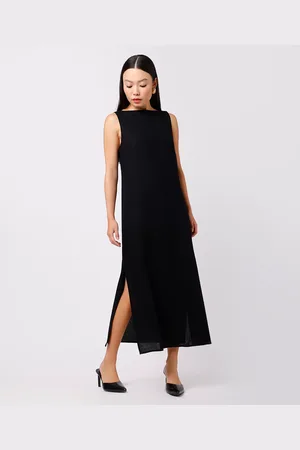 C&A Vestido midi feminino com linho e fendas mindset