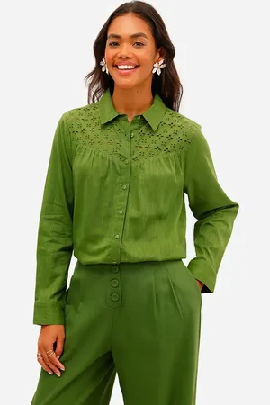 C&A Camisa feminina de algodão com recorte