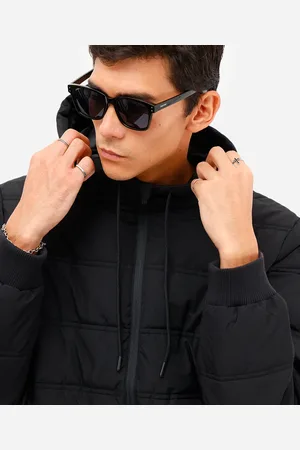C&A Jaqueta puffer masculina com capuz preta