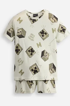 C&A Pijama curto infantil minecraft verde