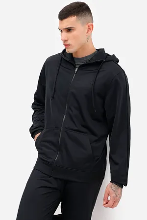 C&A Jaqueta com bolsos gola alta com capuz esportiva ace preta