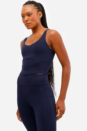 C&A Top corselet feminino esportivo ace azul