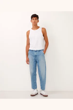 C&A Calça relaxed jeans com bolsos azul