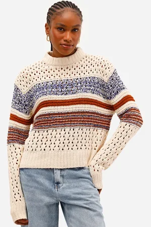 C&A Suéter feminino de tricot listrado