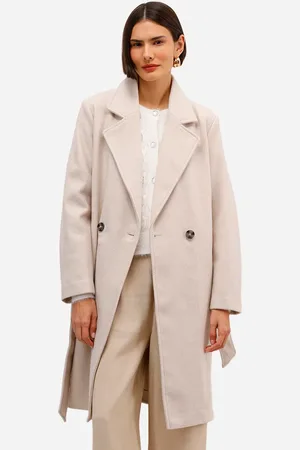 C&A Casaco trench coat feminino alongado bege