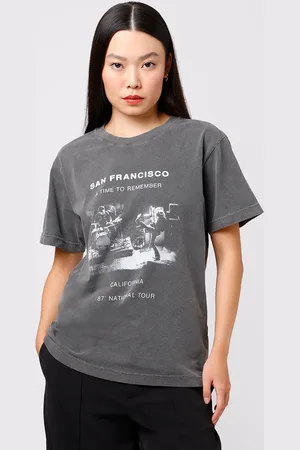 C&A Camiseta feminina de algodão san francisco mindset cinza