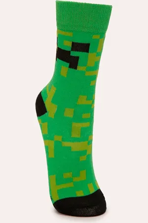 C&A Meia infantil cano alto minecraft
