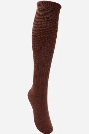 C&A Meia feminina de tricot cano longo texturizada