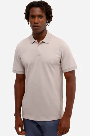 C&A Polo comfort masculina texturizada cinza