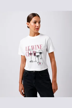 C&A Camiseta feminina de algodão wine club mindset