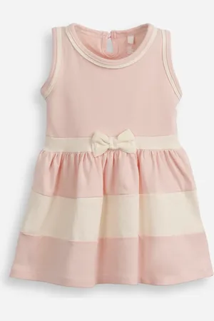 C&A Vestido infantil de algodão com recortes e laço