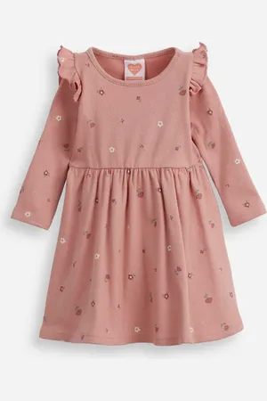 C&A Vestido infantil manga longa floral rosa