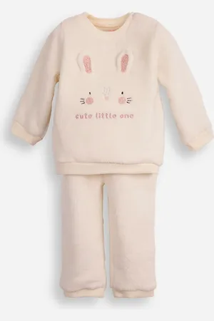 C&A Conjunto infantil longo de fleece coelhinho