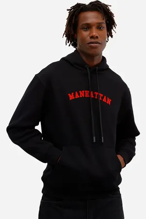 C&A Blusão masculino de moletom com capuz manhattan