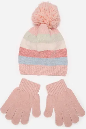 C&A Kit infantil gorro e luva listrado colorida
