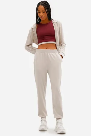 C&A Calça reta de plush cintura alta esportiva ace