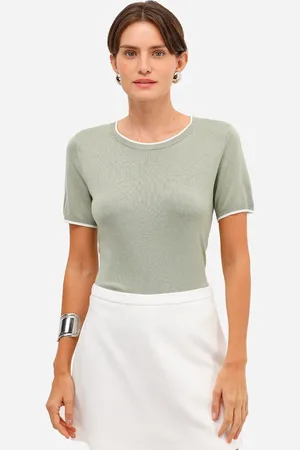 C&A Blusa de tricot manga curta listra