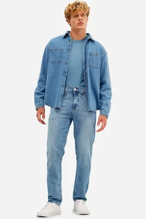 C&A Calça reta masculina jeans azul