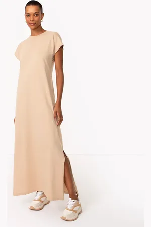 C&A Vestido de algodão longo com fenda