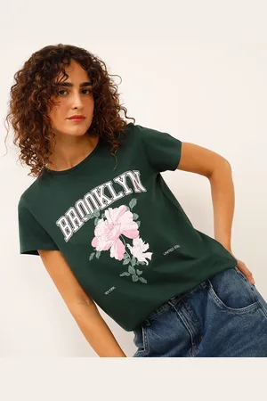 C&A Camiseta de algodão brooklyn floral verde