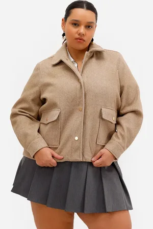 C&A Jaqueta feminina texturizada plus size bege