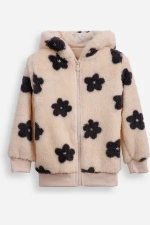 C&A Jaqueta de pelúcia infantil com capuz floral