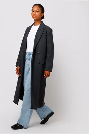 C&A Casaco longo feminino texturizado mindset cinza