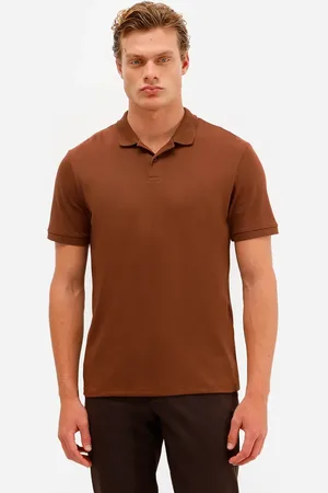 C&A Polo masculina de algodão peruano manga curta