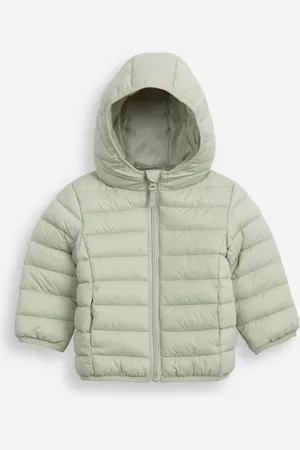 C&A Jaqueta puffer infantil com capuz verde