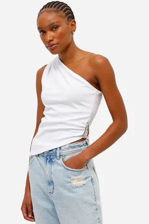 C&A Blusa ombro único feminina assimétrica branca