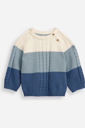 C&A Suéter de tricot infantil texturizado e listrado azul