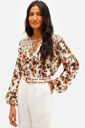 C&A Bata feminina de viscose floral com lurex