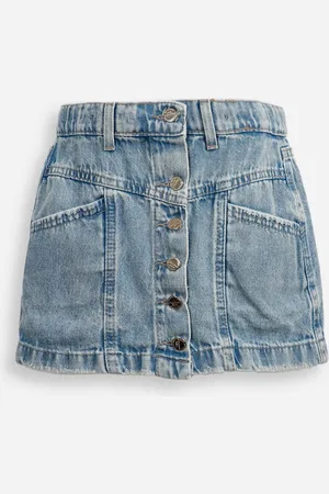 C&A Saia curta infantil jeans com botões azul