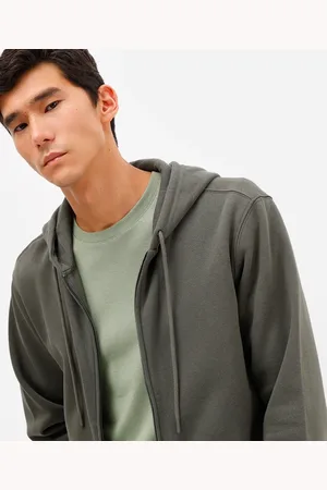 C&A Jaqueta básica masculina de moletom com capuz verde