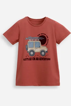 C&A Camiseta de algodão infantil manga curta jipe vermelha
