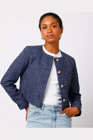 C&A Casaco feminino de tweed xadrez mindset