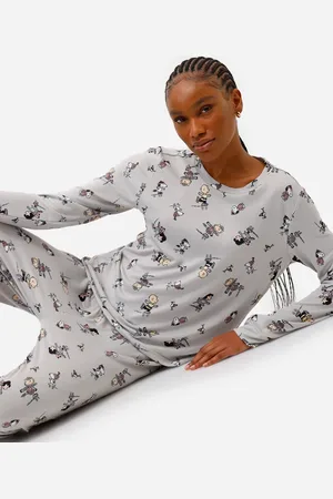 C&A Pijama longo feminino snoopy cinza