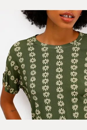 C&A Blusa feminina de viscose manga curta estampada