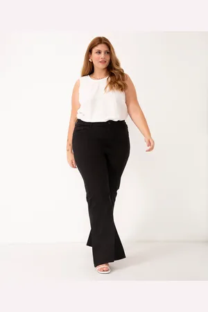 C&A Calça jeans flare plus size com elástico